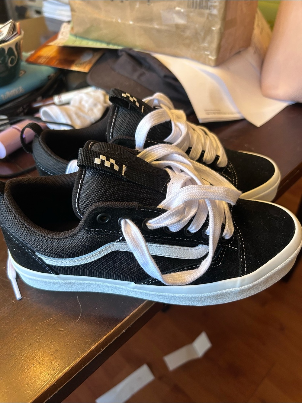 Kids/juniors Black & White old skool Vans size 5.5